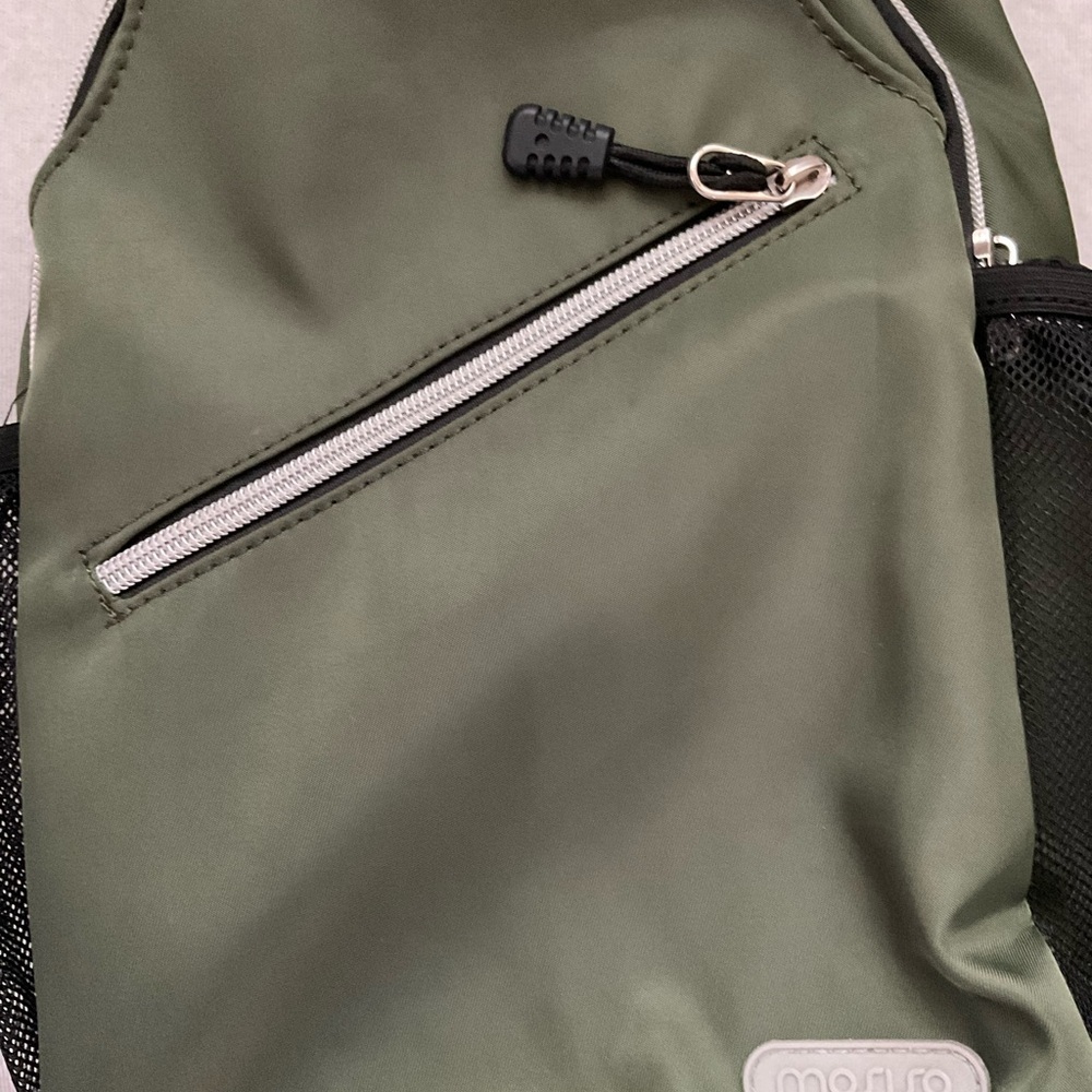 Mosiso Olive Green Multi Pocket Sling Backpack - Picture 5 of 7